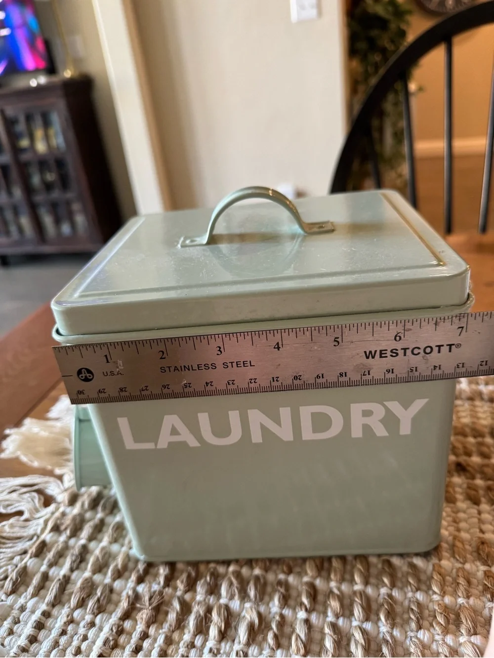 Bentley Green Laundry Tin Box with scoop